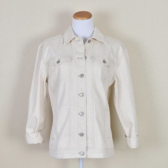 J. Crew Jackets & Blazers - J. Crew Relaxed Denim Trucker Jacket in Ecru S